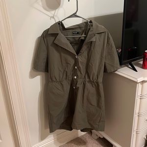 green romper with collar